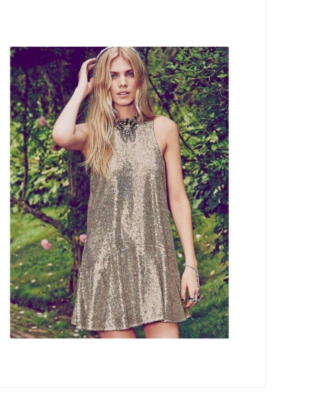 Free People Rose Gold Sequin Mini Dress